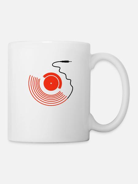 vinyl audio jack v1 (© alteerian) - Tasse - Weiß