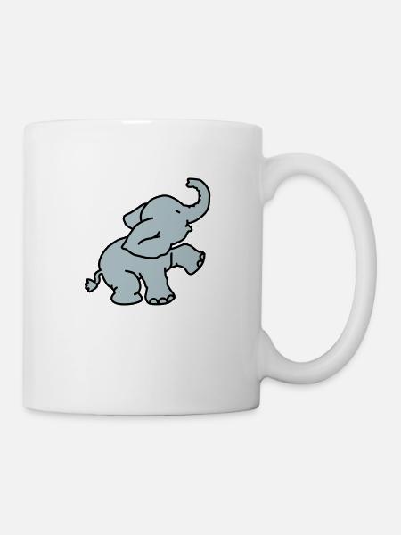 Happy Elephant (2 colors) - Tasse - Weiß