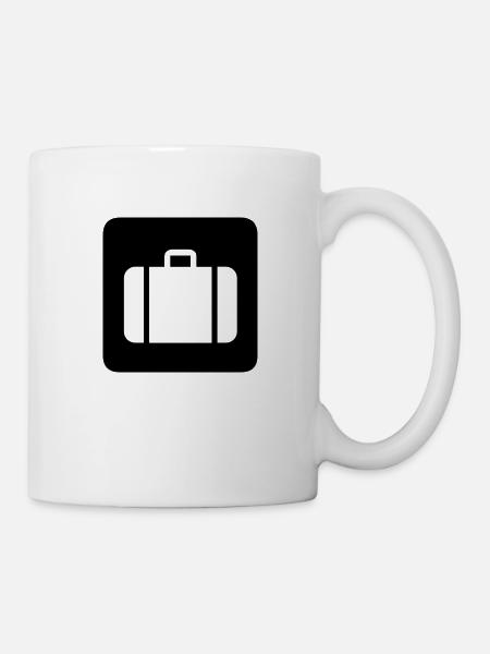 suitcase,travel,airport,train station - Mug - white