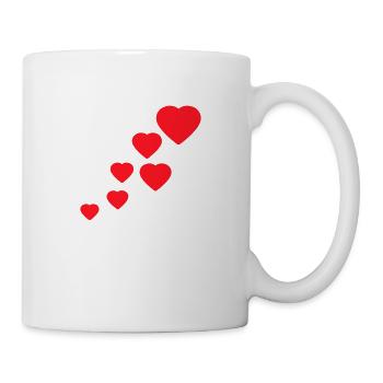 Herzen - Tasse - Weiß - Rechts