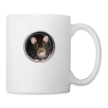 Ratte im Rohr vorn - Tasse - Weiß - Rechts