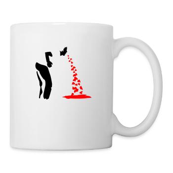 Herzen kotzen - Tasse - Weiß - Rechts