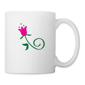 Bluetenornament / ornement floral (2c) - Mug blanc - blanc - Droite