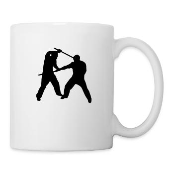 Stickfight Silhouette - Tasse - Weiß - Rechts