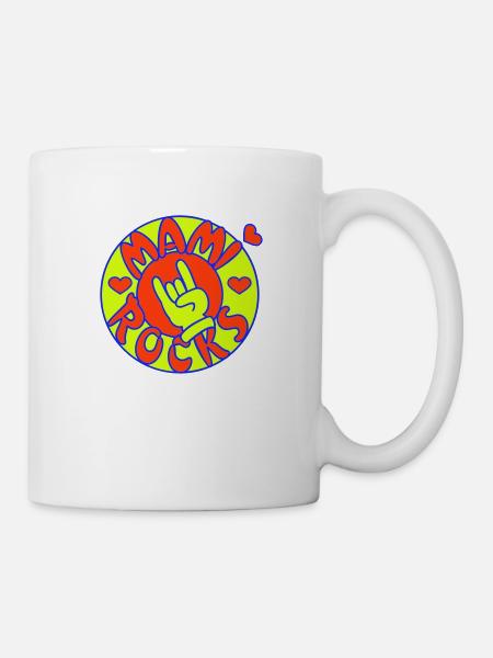 mami rocks (Kreis, 3c) - Tasse - Weiß