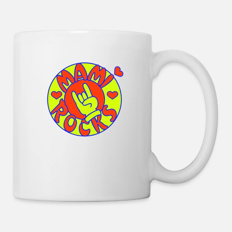 mami rocks (Kreis, 3c) - Tasse - Weiß