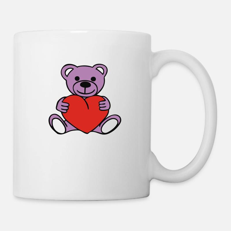 ourson & coeur - Mug blanc - blanc