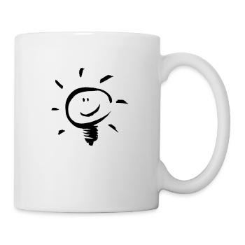 Happy Bulb / Fröhliche Glühbirne 1c - Tasse - Weiß - Rechts