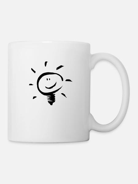 Happy Bulb / Fröhliche Glühbirne 1c - Tasse - Weiß