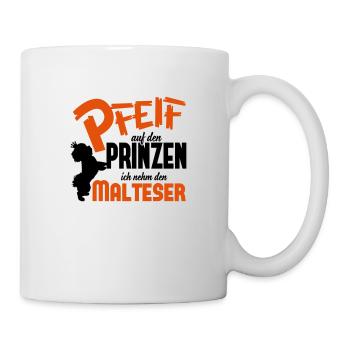 Hundeshirt: Ich nehm den Malteser - Tasse - Weiß - Rechts