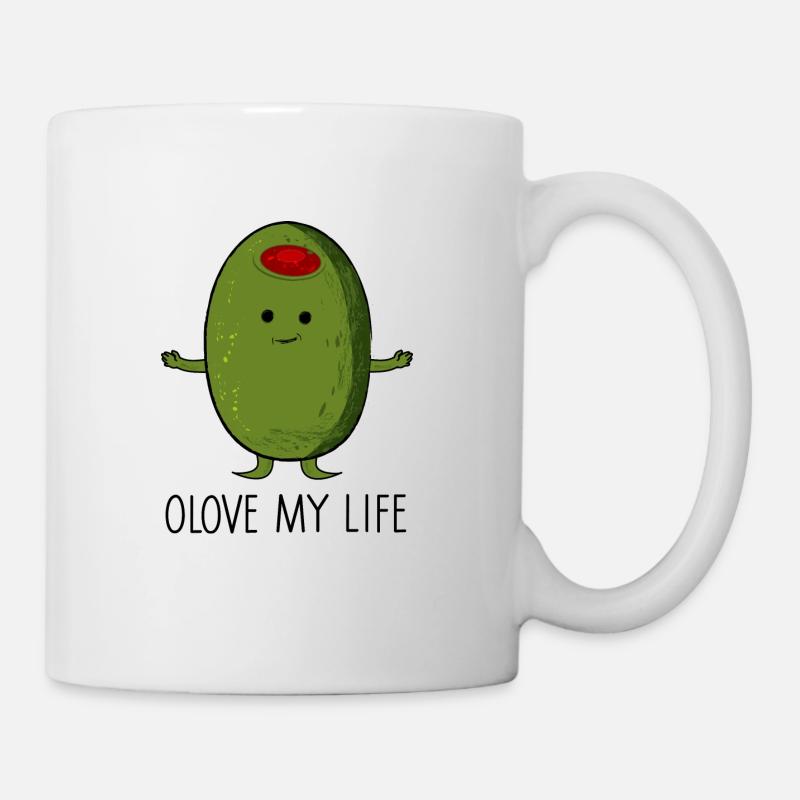 Olive - Tasse - Weiß
