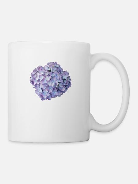 Hortensie lila Sommer - Tasse - Weiß