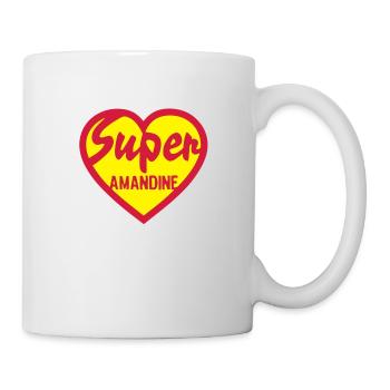 amandine super coeur heart love logo1 - Mug blanc - blanc - Droite