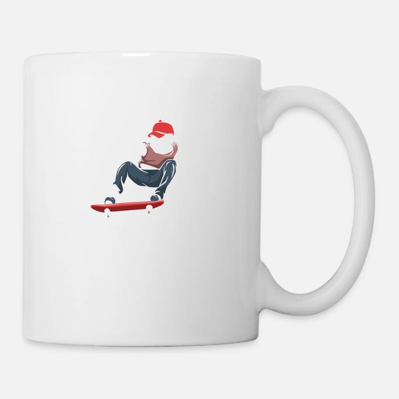Skater skateboard skeleton skating gift - Mug - white