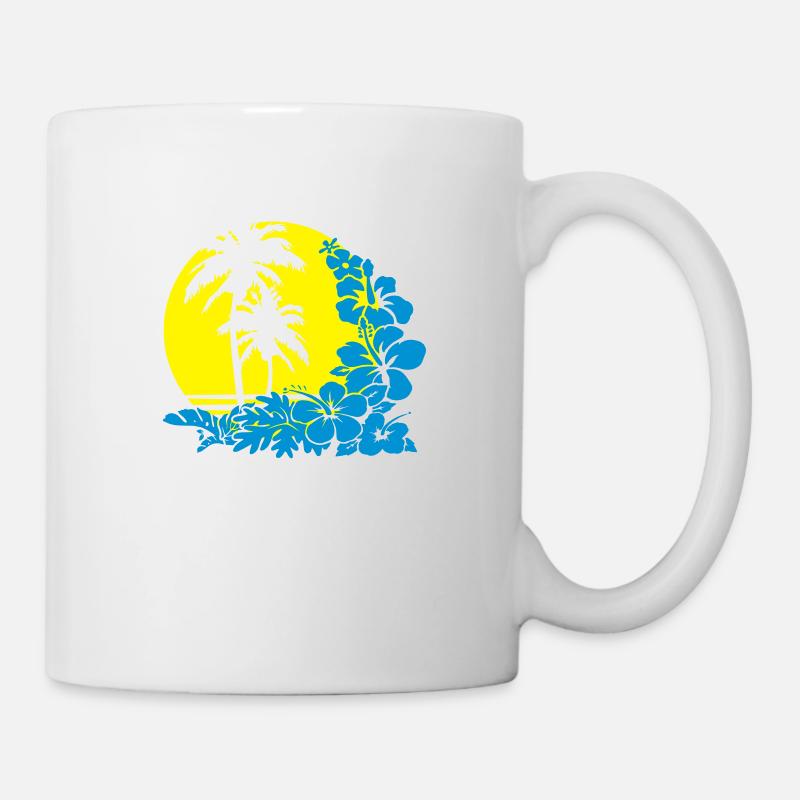 palm sunset - Tasse - Weiß