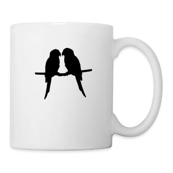 Parrots couple birds - Mug - white - Right