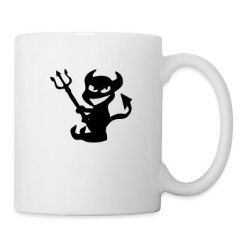 Lächeln Böse mit Dreizack - Tasse - Weiß - Rechts