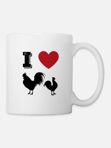I Love Cocks - Tasse - Weiß