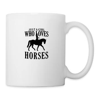 Horse Pony Riding Frieze Halfinger Saddle Gift - Mug - white - Right
