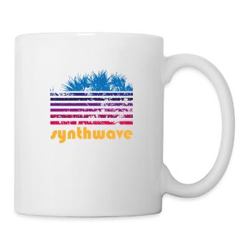 synthwave pandanus - Mug - white - Right