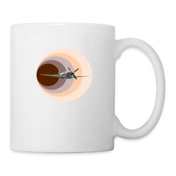 Flugzeug Retro Design - Tasse - Weiß - Rechts