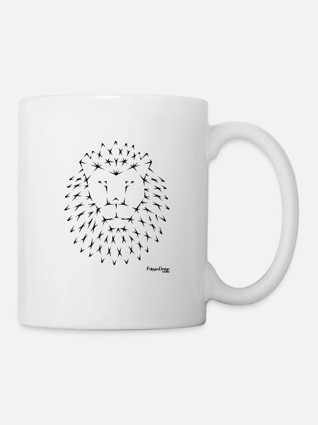 Lion geometric streetwear minimal urban style - Mug - white