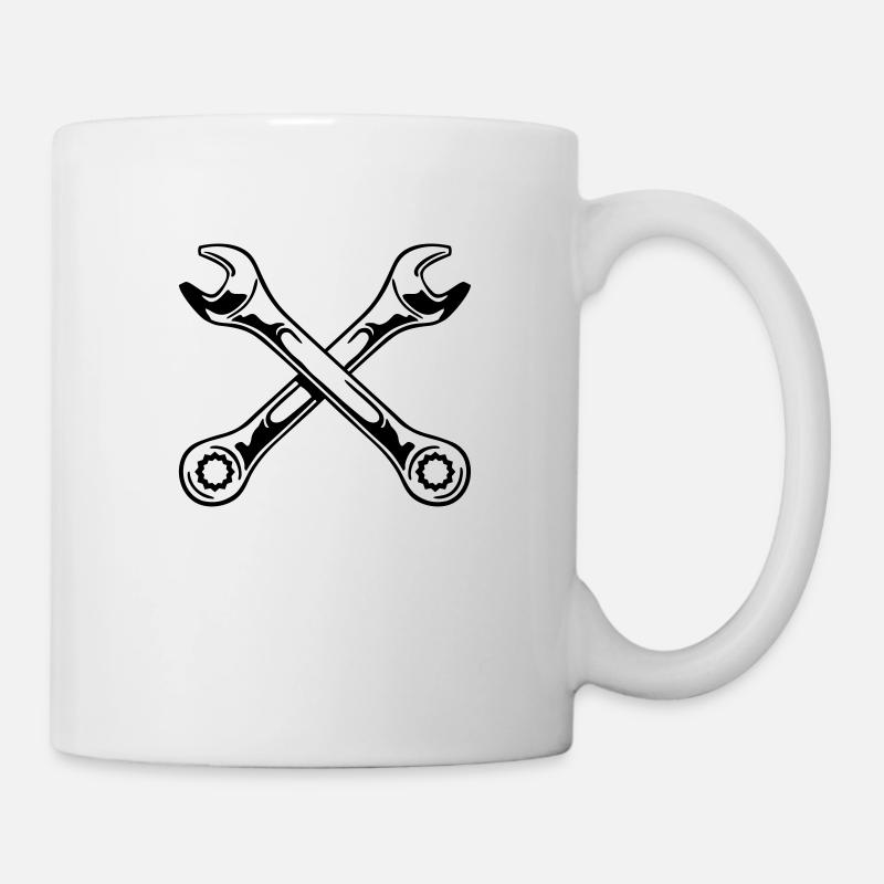 gekreuzte_maulschluessel - Tasse - Weiß