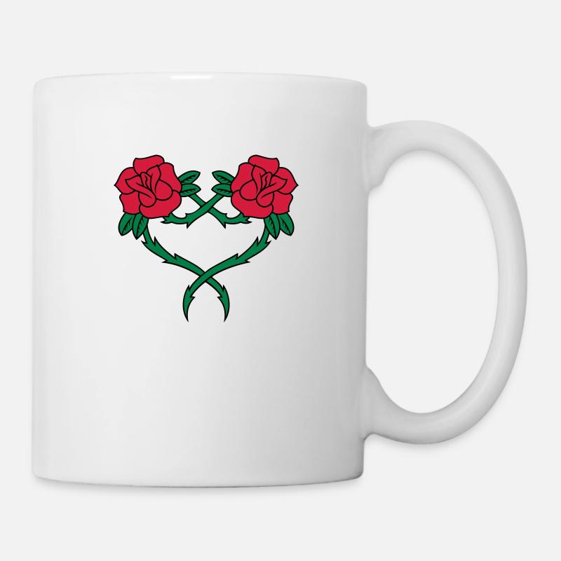 Rose Flower Heart 2 3c - Mug - white