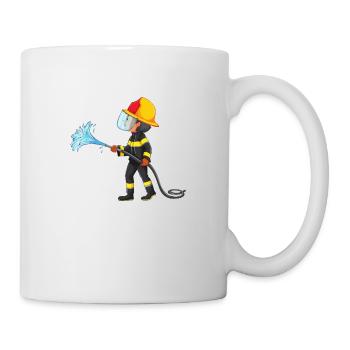 Firefighter fireman water hose hero hero - Mug - white - Right