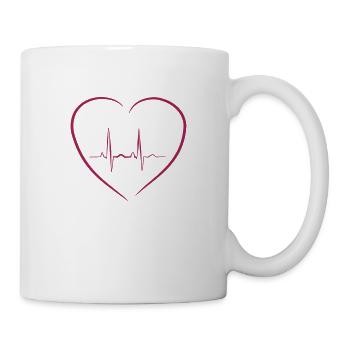 Coeur avec ECG - cardiologie - Mug blanc - blanc - Droite