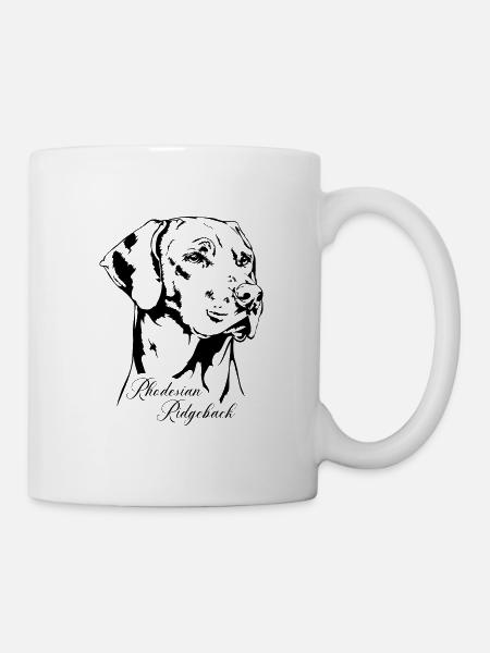 RHODESIAN RIDGEBACK RR Portrait de chien Wilsigns - Mug blanc - blanc