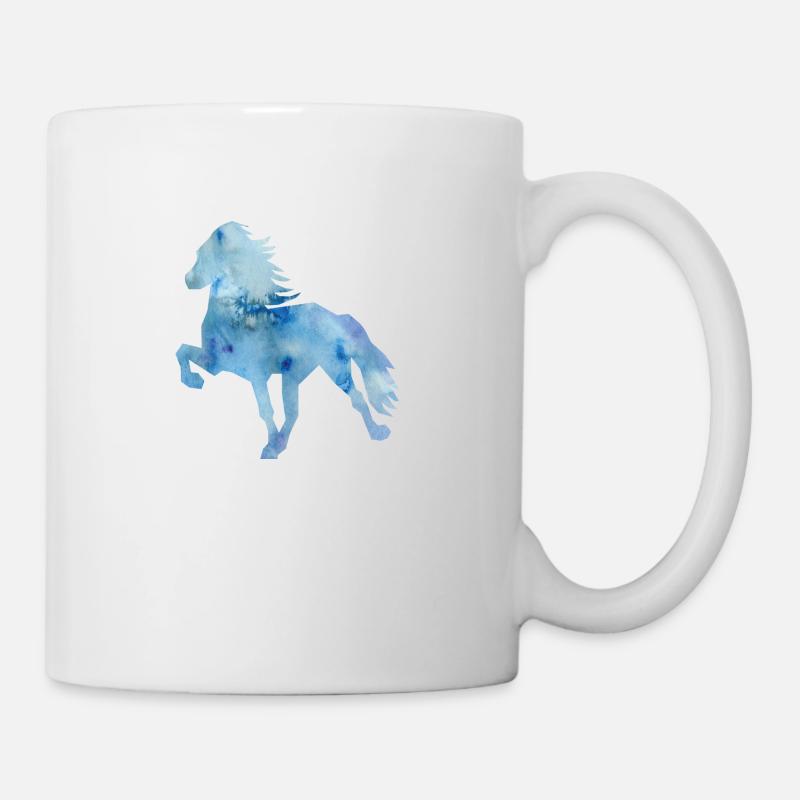 Islandpferd Watercolor blue - Mug blanc - blanc
