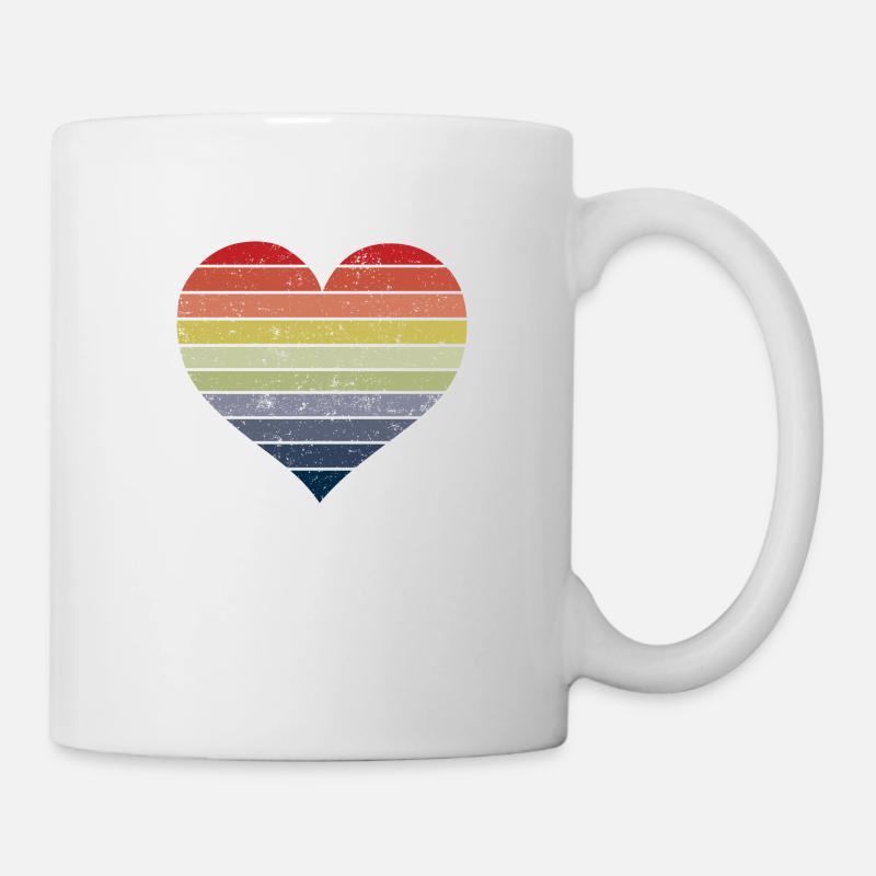 retro heart - Mug - white
