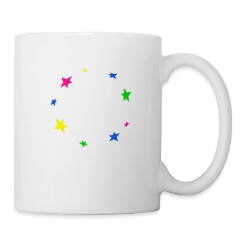 Star circle frame decoration star decor colorful - Mug - white - Right