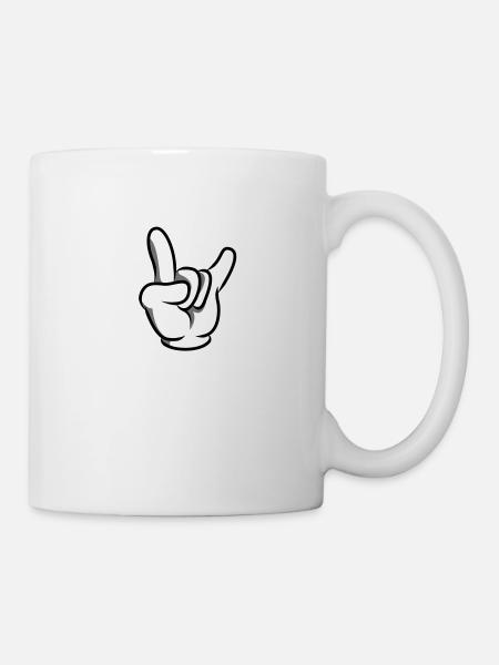 hand party symbol klecks - Tasse - Weiß