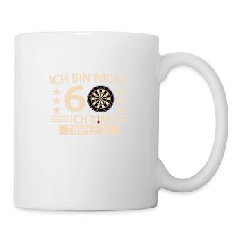 Ich bin nicht 60 ich bin Triple 20 Geburtstag Dart - Tasse - Weiß - Rechts