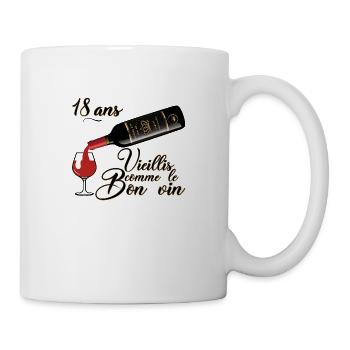 18 ans anniversaire vieillis bon vin humour alcool - Mug blanc - blanc - Droite