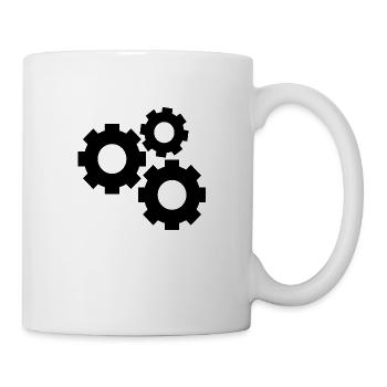 Zahnräder - Tasse - Weiß - Rechts
