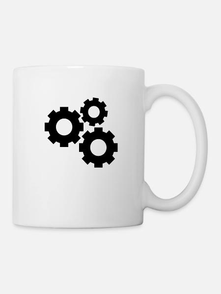 Zahnräder - Tasse - Weiß