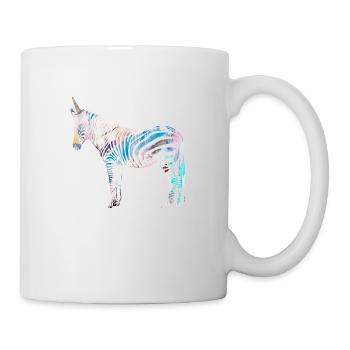 Zebra,unicorn, colorful, illustration,graffiti - Mug - white - Right