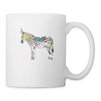 Zebra,unicorn, colorful, illustration,graffiti - Mug - white - Right