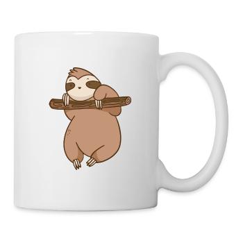 Funny sloth that makes chin-ups - Mug - white - Right