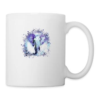 Elefant, Graffiti, Malerei, blau,Wildnis - Tasse - Weiß - Rechts