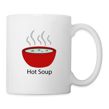 heiße Suppe - Tasse - Weiß - Rechts