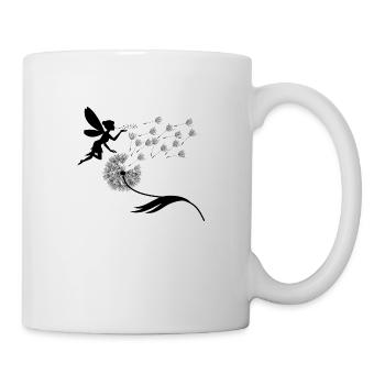 Butterfly design pustflowers meadow heart fairies - Mug - white - Right