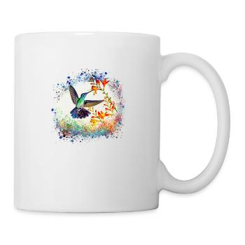 kolibri, graffiti ,malerei, blumen,vogel,malerei, - Tasse - Weiß - Rechts