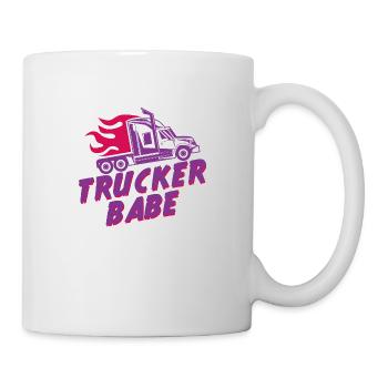 Trucker babe LKW-fahrer Geschenk - Tasse - Weiß - Rechts