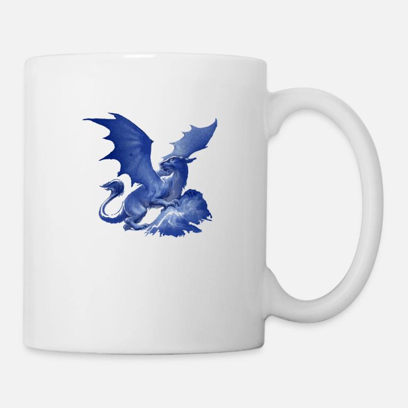 drache ,blau,malerei,graffiti,aquarell - Tasse - Weiß