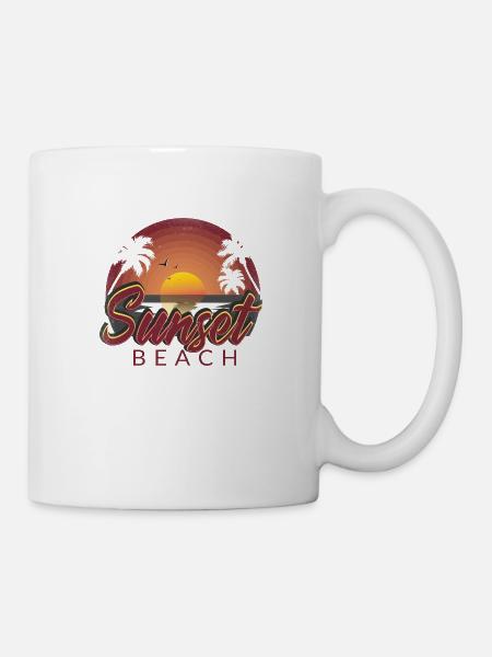 Strand des Sonnenuntergangs - Tasse - Weiß