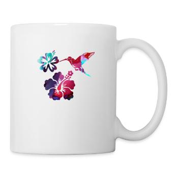 hummingbird,watercolor,flowers, hibiscus,floral,bird - Mug - white - Right
